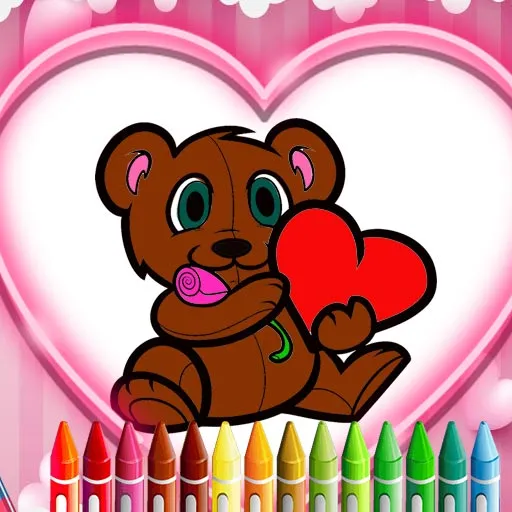 Valentinstag-Malbuch für Tiere