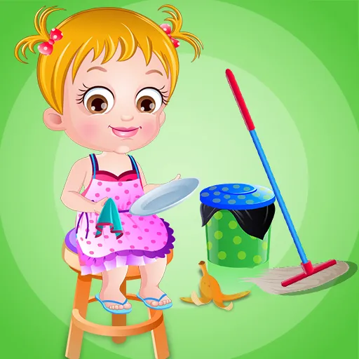 Hora de la limpieza de Baby Hazel