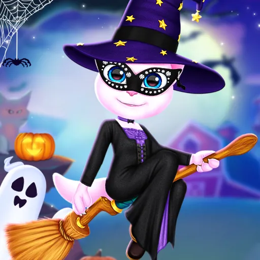 Preparación de Halloween de Cat Girl