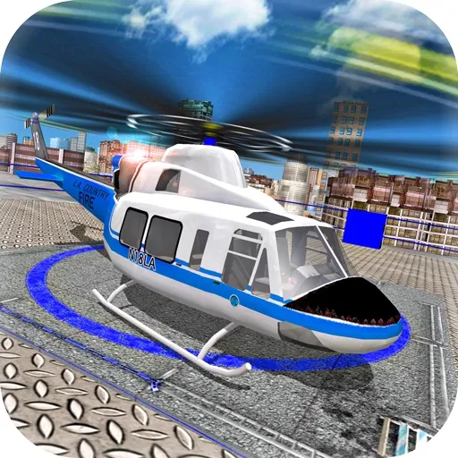 Jeu de simulateur d'hélicoptère de ville