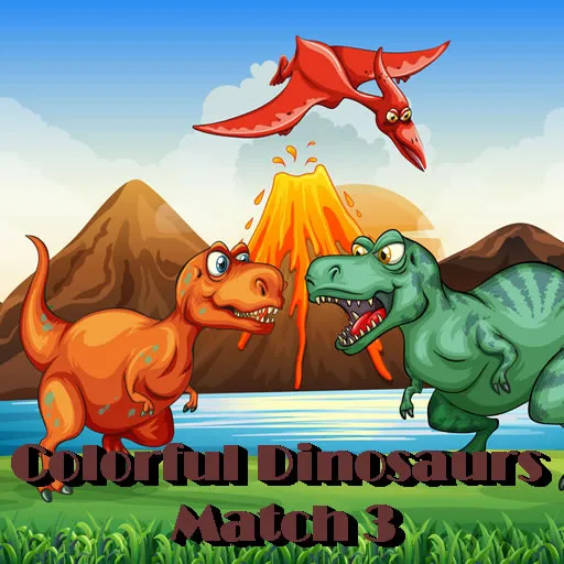 Kleurrijke Dinosaurussen Match 3