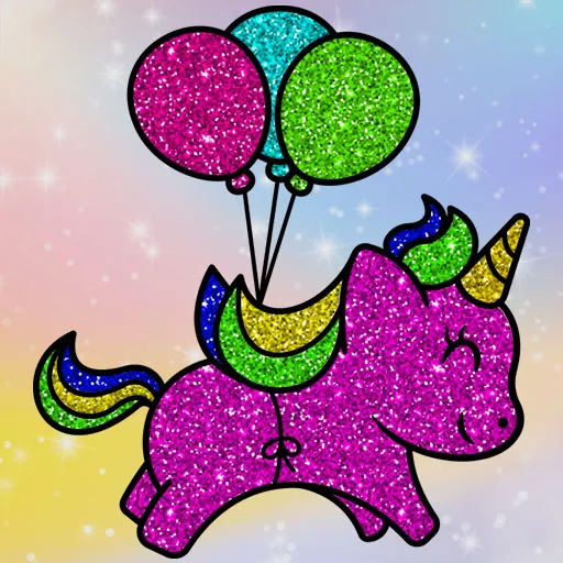 Livre de coloriage pailleté de licornes