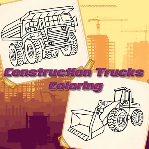Camions de construction à colorier