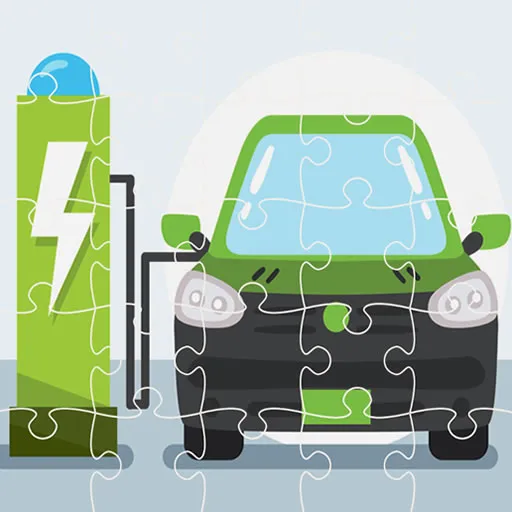 Puzzle von Elektroautos