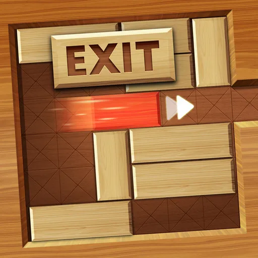 EXIT deblokkeer rode houten blok
