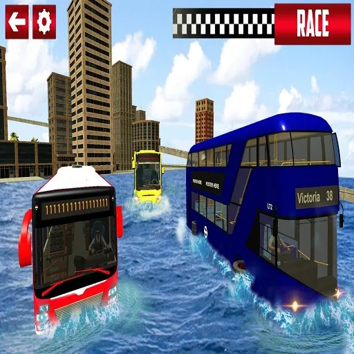 Simulador de autobús de surf extremo en el agua