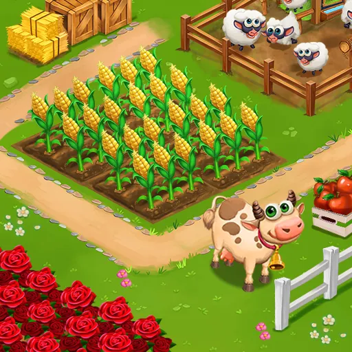 Juego de granja y agricultura de la aldea