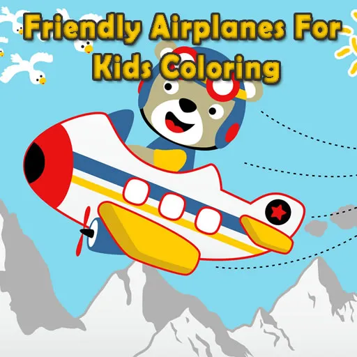 Freundliche Flugzeuge zum Ausmalen für Kinder