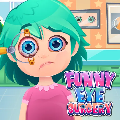 Komische Augen-Operation