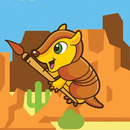 Coloriage de l'armadillo heureux