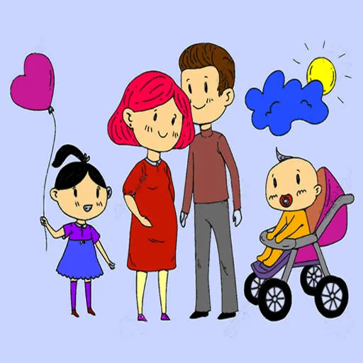 Libro de colorear Familia Feliz