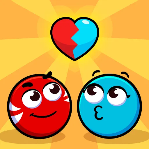 Boule rouge et bleue Cupidon amour