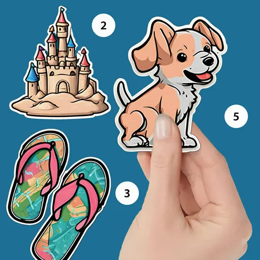 Livre d'autocollants Puzzle Coloriage par numéros
