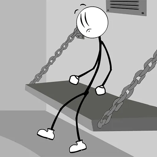 El Stickman se escapa de la prisión