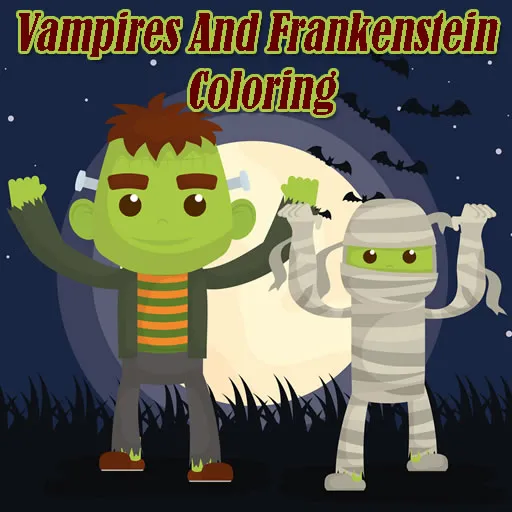 Vampiros y Frankenstein para colorear
